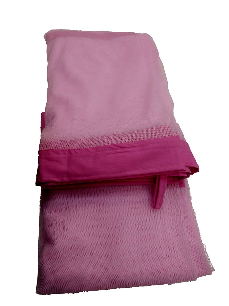 Ans Mosquito net for Bed and Floor Fine Polycotton net Pink with Cotton Border Extra Large Family Size Does not induce Heat (Pink, 6.5 X 10 Ft XXXL Bed) - Image 5