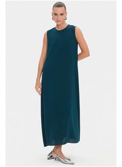 JUNE June Women Embroidered Waist-Tied Abaya Teal  - Image 5