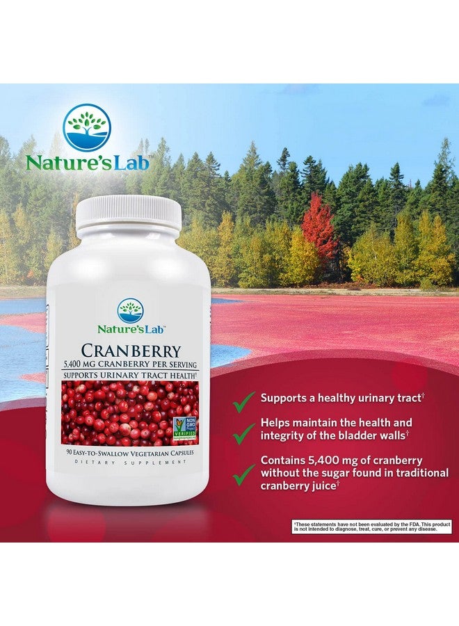 Nature's Lab Cranberry 5400Mg Supports Urinary Tract Health* Nongmo Verified Vegan Gluten Free 90 Capsules (3 Month Supply) - Image 3