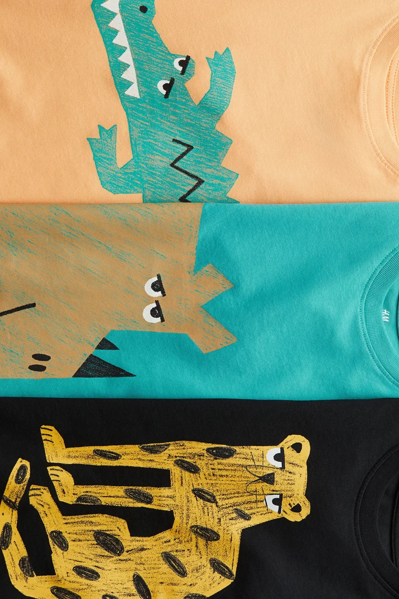 H&M 3-pack printed T-shirts