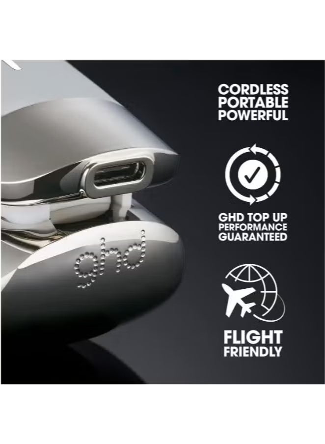 جهاز فرد الشعر بمكواة فرد الشعر اللاسلكي بدون توصيل، مكواة فرد الشعر الاحترافية للسفر مع حقيبة مقاومة للحرارة، شحن USB-C لمدة 20 دقيقة من الاستخدام، أبيض - Image 4