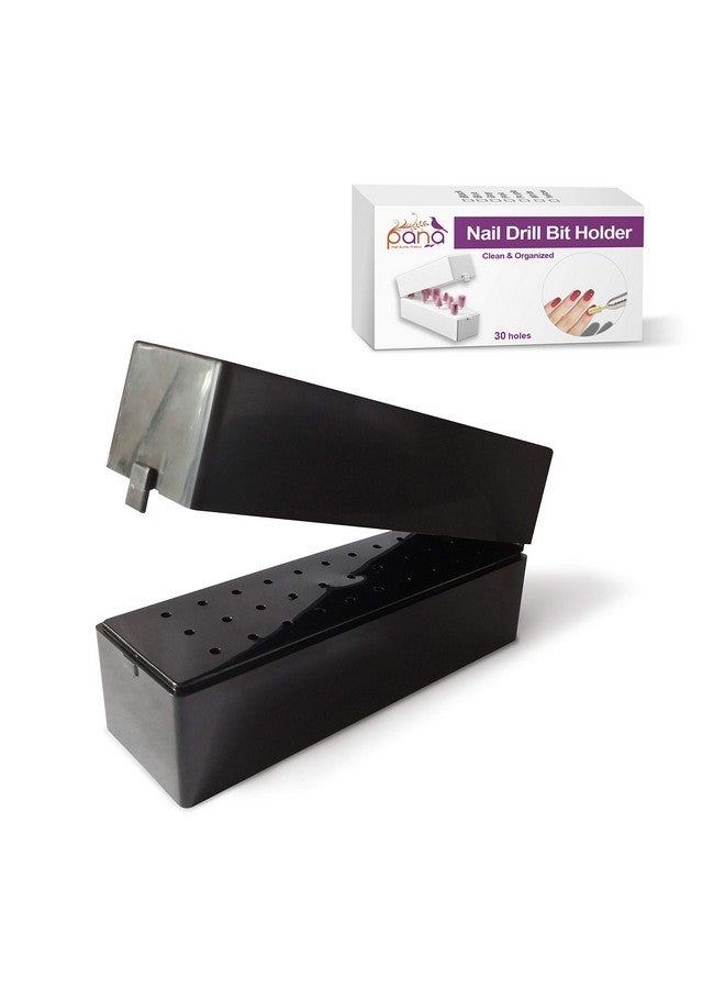 بانا حامل عرض منظم لثقاب الأظافر باللون الأسود مكون من 30 فتحة - صندوق تخزين مقاوم للغبار وعلبة أدوات للاستخدام المنزلي أو صالون الأظافر - Image 1