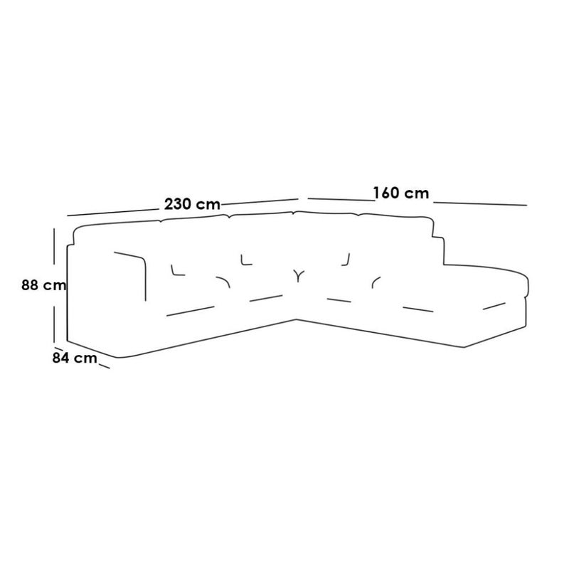 بيتك كنبة زاوية ام دي اف تايلاندي وقطيفة - رمادي - Image 2