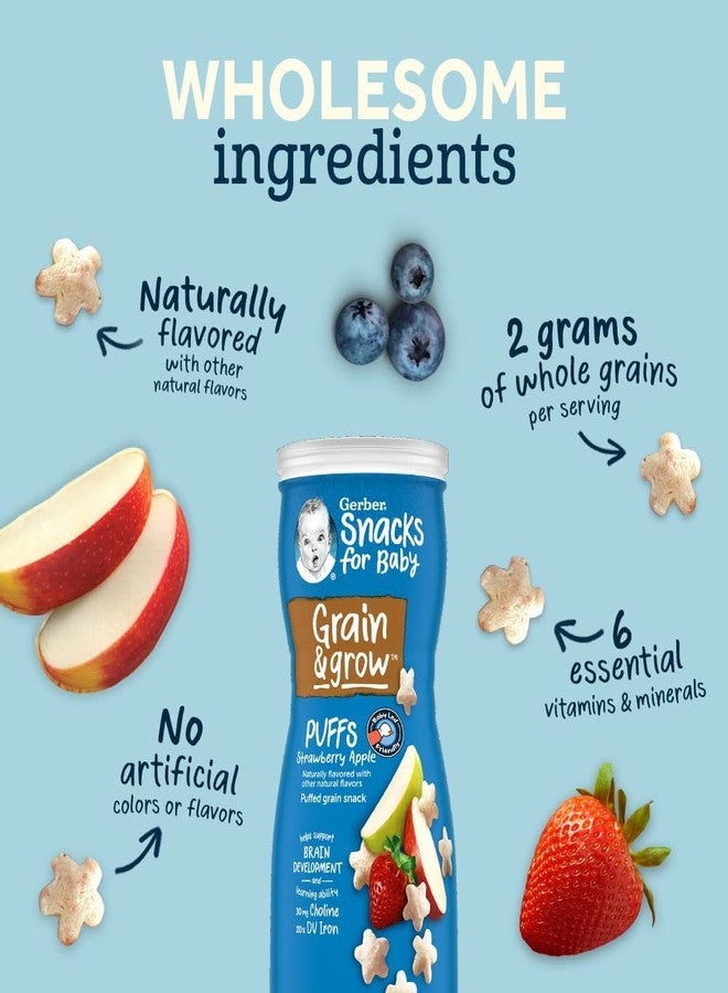 Gerber Baby Snacks, Baby Food, Puffs, Strawberry Apple, 1.48 Ounce - Image 3