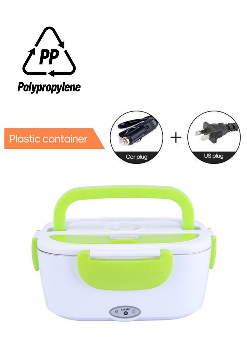 NIBEMINENT Multi-Functional Electric Heating Lunch Box With Removable Container White/Green 23.8x10.8cm - Image 1