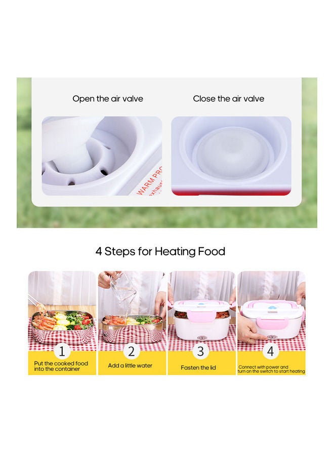 NIBEMINENT Multi-Functional Electric Heating Lunch Box With Removable Container White/Green 23.8x10.8cm - Image 2