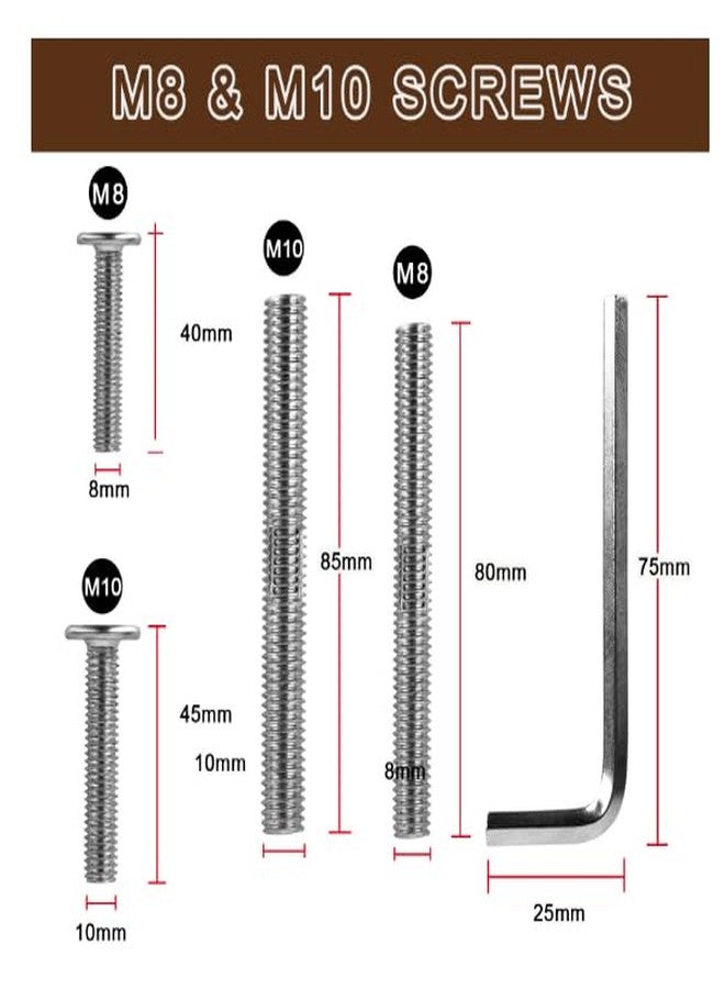 ChengFu Cat Scratching Post Replacement M10 Screws，M10 and M8 Screws for Cat Scratching Post with Allen Wrench 4PCS Threaded Bolt and 4PCS Screw, Not Include Cat Scratch Post(16 pcs) - Image 2
