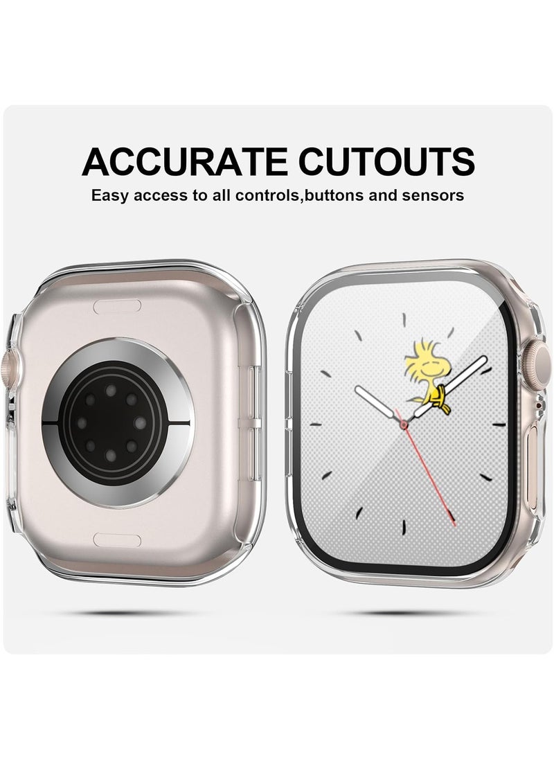 Aookay [2 Pack] Case for Apple Watch Series 10/X 46mm Screen Protector, Hard PC Case with Tempered Glass Screen Protector Bubble-Free Cover Slim HD Ultra-Thin Bumper For Apple Watch 10/X 46mm (Clear)  - Image 4