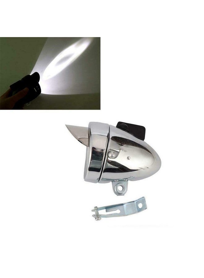 MACHSWON Metal Chrome Retro Classic Led Headlight Night Riding Light+Bracket Universal Led Headlight Night Riding Light Metal Chrome Retro Front Light +Bracket Bright Bikeled Headlight - Image 5