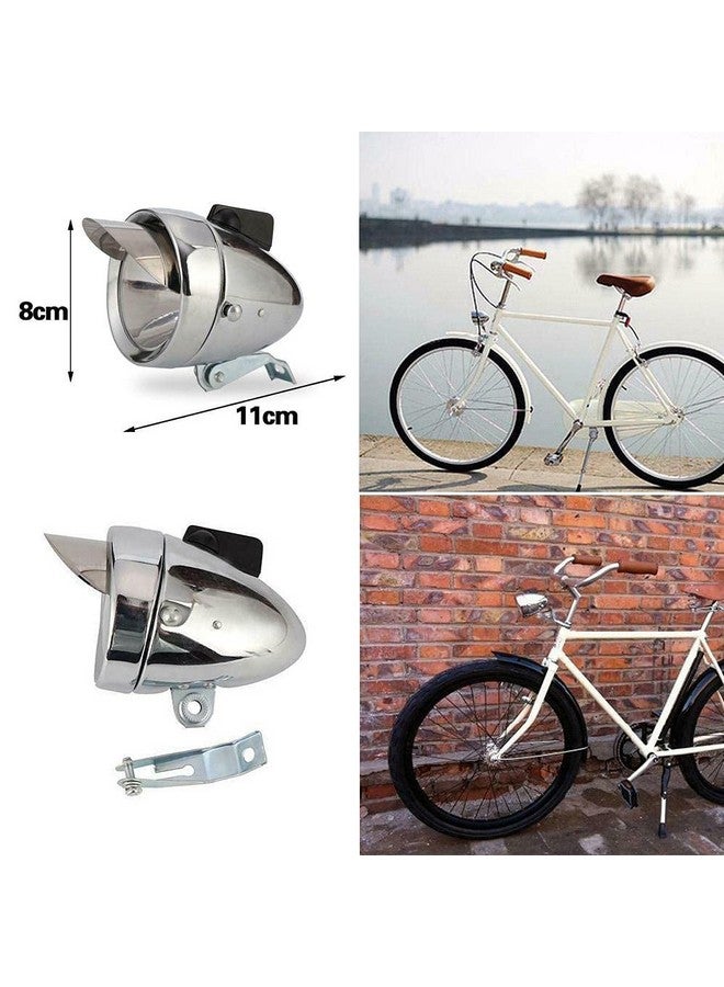 MACHSWON Metal Chrome Retro Classic Led Headlight Night Riding Light+Bracket Universal Led Headlight Night Riding Light Metal Chrome Retro Front Light +Bracket Bright Bikeled Headlight - Image 4