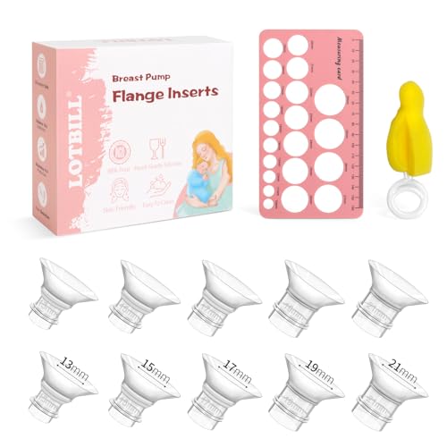 LOTBILL Flange Insert 13/15/17/19/21mm 10PCS Compatible with Momcozy S12 Pro/S9 Pro/S12/S9/Medela/Spectra etc Wearable Breast Pump 24mm Flange/Shield, Reduce 24mm Tunnel Down to Correct Size - Image 1