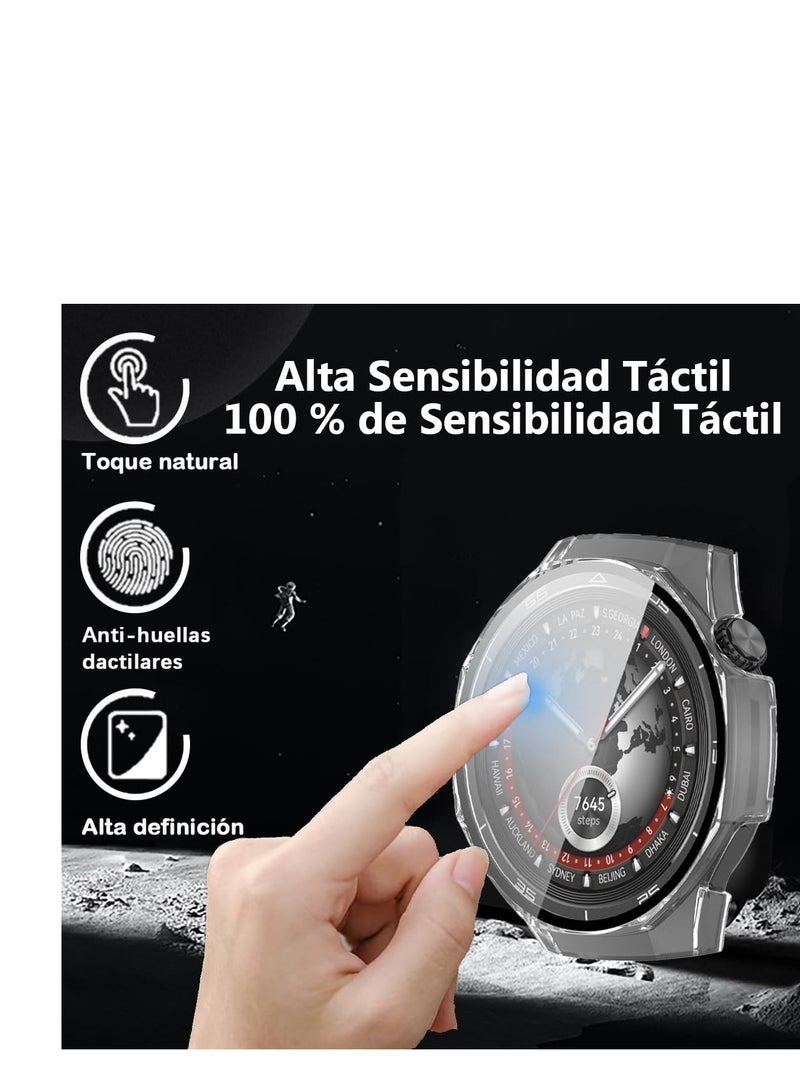 Case for Huawei Watch GT 5 Pro 46 mm Case PC Case with Tempered Glass Screen Protector for Huawei Watch GT 5 Pro 46 mm Case (Transparent, GT 5 Pro 46 mm) - Image 4