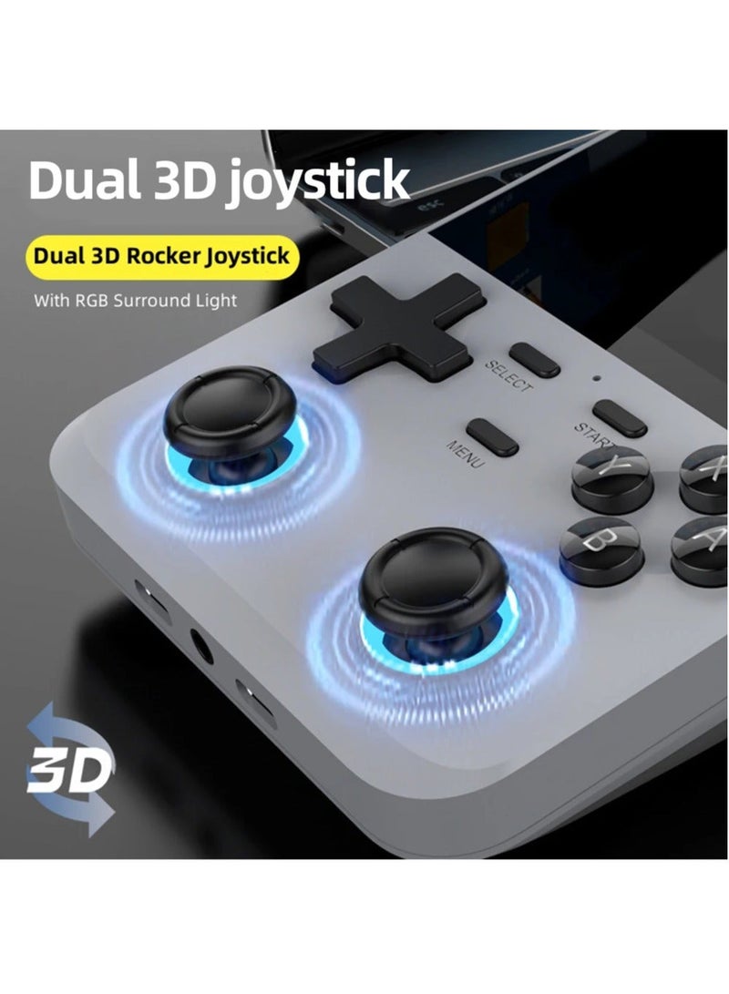 D007 Handheld Game Console with Linux System, Dual 3D Joystick System, Retro Games Console with 10000+ Classic Games, Handheld Emulator Console， Built-in 128G Memory Card (Green)
