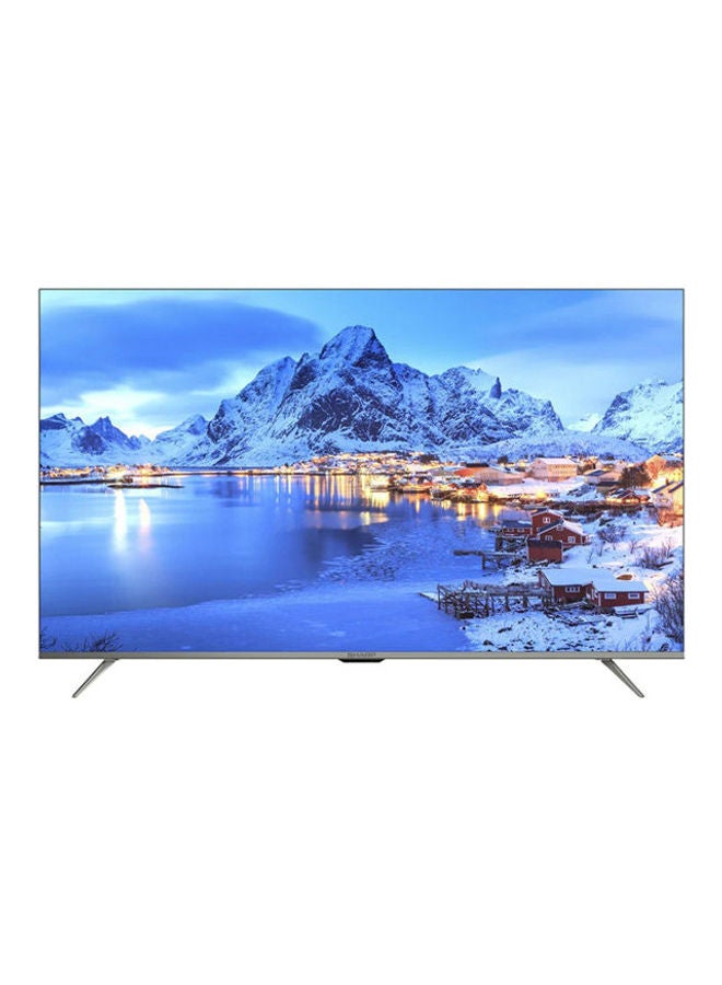 شارب شاشة شارب 4K بدون فريم 55 بوصة أندرويد ريسيفر داخلي 4T-C55DL6EX فضي - Image 1