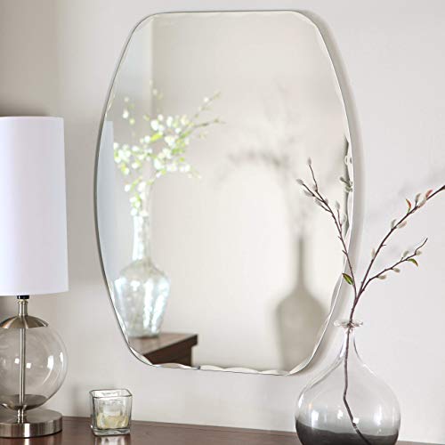 TINITALO Glass Frameless Decorative Mirror for Wall Bathrooms in Home Decor 18 X 24 Inch QG 55 - Image 2