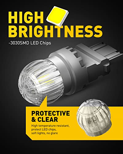AUXITO 3157 LED Bulb White Reverse Light 3156 3056 3057 4157 3047 4057 3457 4114 Super Bright for Backup Lights Tail DRL Brake Signal Parking Lights Pack of 2 - Image 3