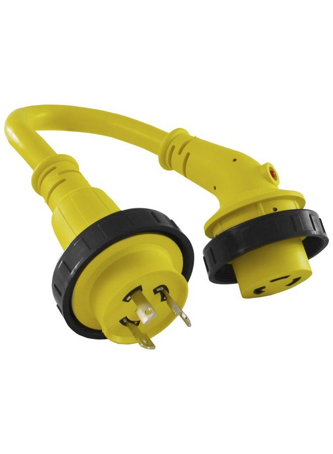 Conntek 30 Amp L5-30 Marine Shore Pigtail Locking Plug Adapter Cord (Yellow) - Image 1