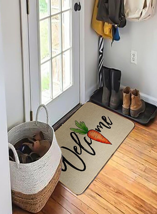 Decorhua Easter Carrot for Front Door Mat Indoor Entrance, Welcome Floor Rugs Outside Entrance Decorative Doormat 17x29 Inch DM134 - Image 4