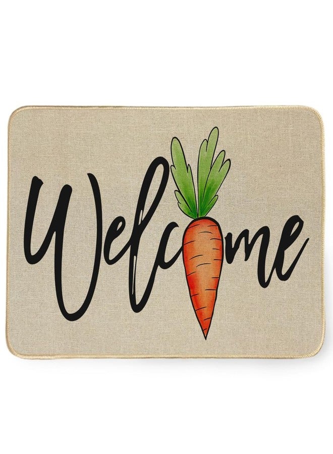 Decorhua Easter Carrot for Front Door Mat Indoor Entrance, Welcome Floor Rugs Outside Entrance Decorative Doormat 17x29 Inch DM134 - Image 1