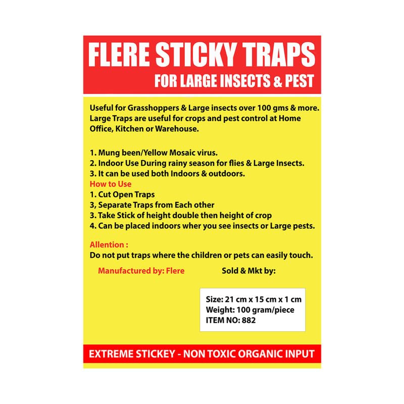 Flere Sticky Insect Trap (Yellow, 6.5 x 8 Inch, Large Size) - Pack of 7 Design May Different - Image 4
