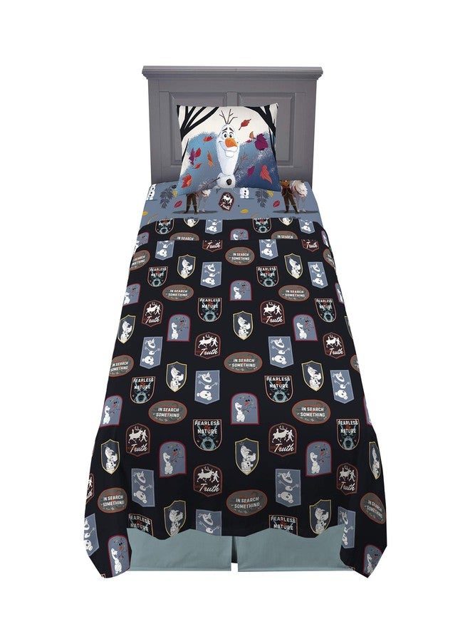 فرانكو طقم ملاءات سرير فرانكو للأطفال فائق النعومة، 3 قطع، مقاس توأم، ديزني فروزن 2 أولاف - Image 1