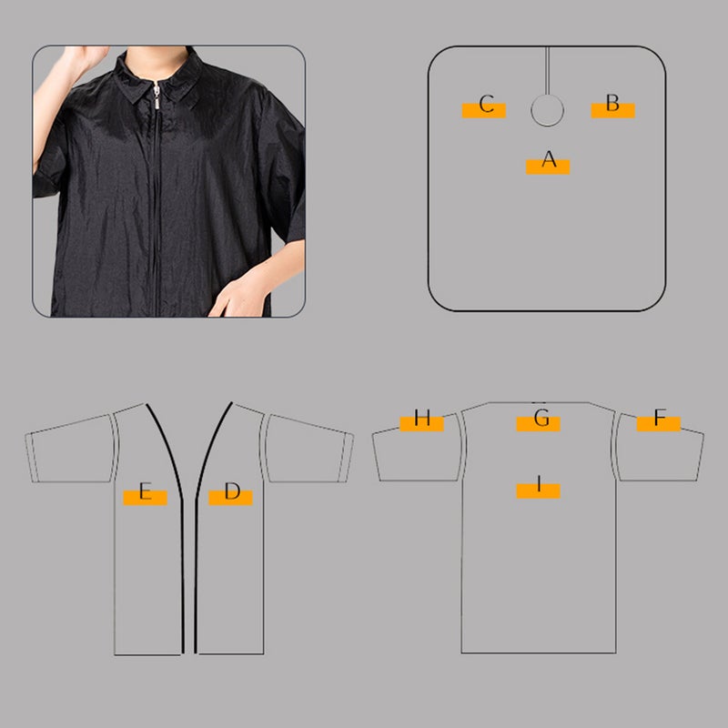 1pc Waterproof Work Clothes Fashion Barber's Clothes Breathable Hairdressing Tops for Home Shop L - Image 2