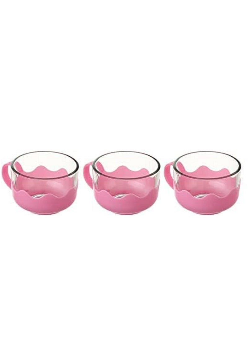 Generic Tea Cup Set 3 PCS, Pink 