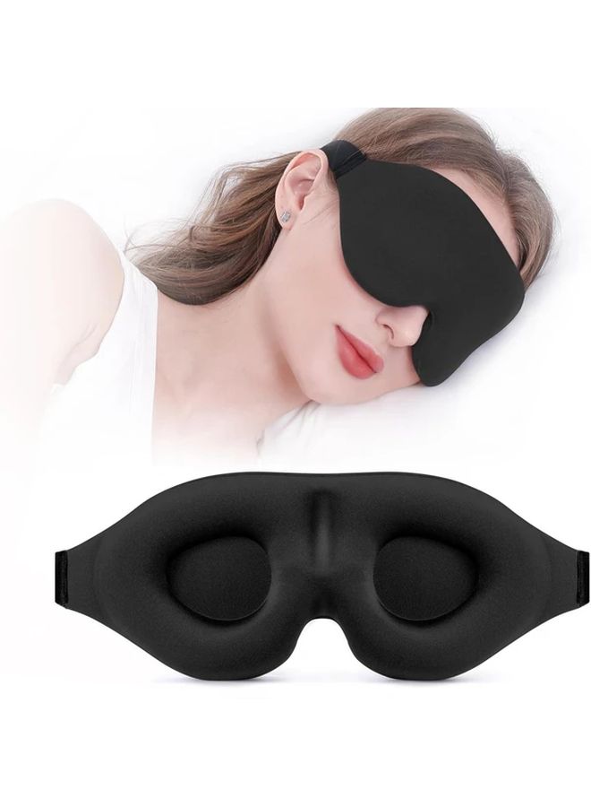 Black 3D Sleep Mask For Men And Women Blackout Comfortable Travel - Image 2