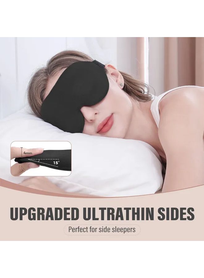 Black 3D Sleep Mask For Men And Women Blackout Comfortable Travel - Image 3