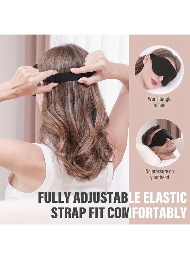 Black 3D Sleep Mask For Men And Women Blackout Comfortable Travel - Image 5
