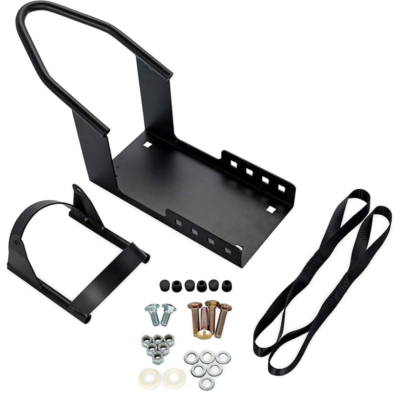 Camco Motorcycle Wheel Chock for Trailer Includes Handlebar Straps Mounting Hardware Keep Your Motorcycle Upright During Transit Mountable to Trailer or Truck Bed Universal Tire Fit 66100