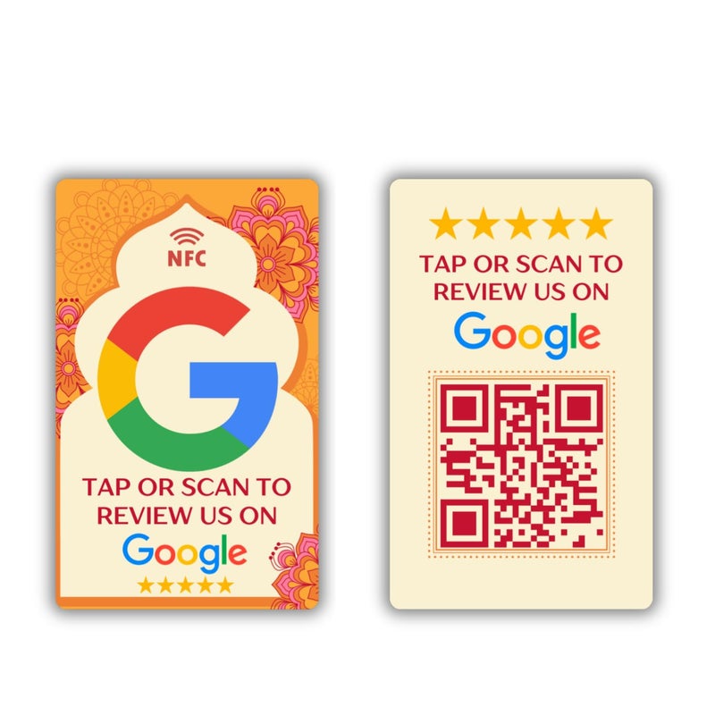 Tinydabba Review NFC Card Diwali Edition | Along with QR Code | Boost Business Reviews with Tap or Scan | Pre-Configured PVC Card | Works with any NFC-Enabled Smartphone | With Dashboard - Image 1