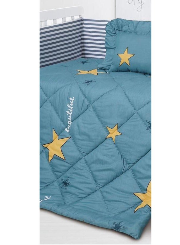 هورس مفرش سرير حواجز سرير اطفال 5 قطع صيفي ليمنح طفلك الراحة من المايكروفايبر ، 5 قطع مقاس اللحاف 132x104سم - Image 3