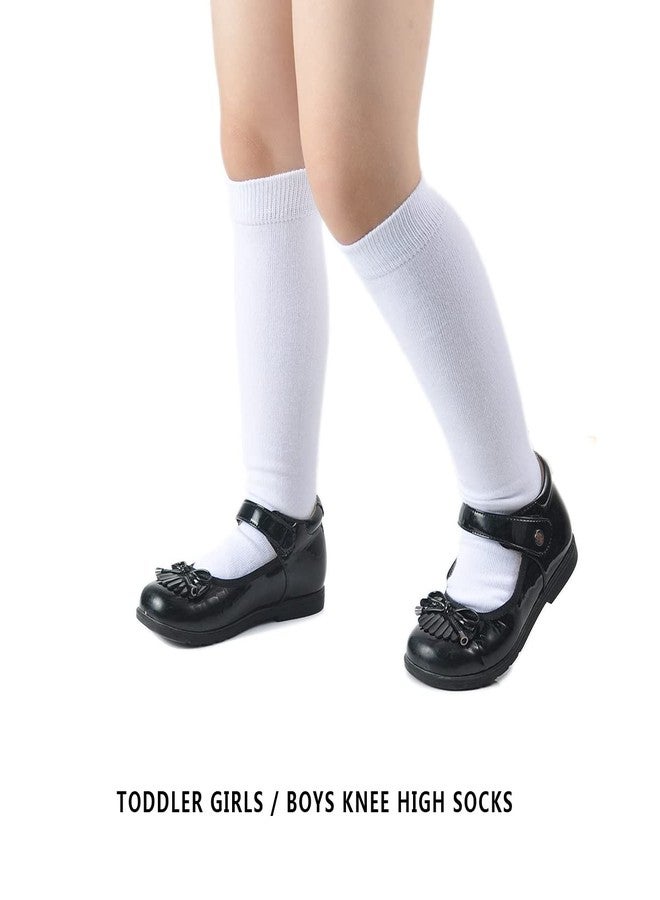 EPEIUS Knee High Socks with Non-Slip Grip Toddler Boys Girls Athletic Stripe Team Tube Socks for Soccer, Basketball, Baseball, 5 Pairs Pack White,12-36 Months - Image 3