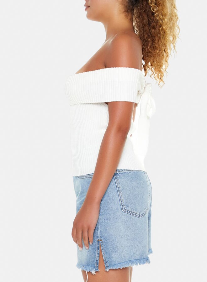 FOREVER 21 Off-the-Shoulder Sweater-Knit Top - Image 3