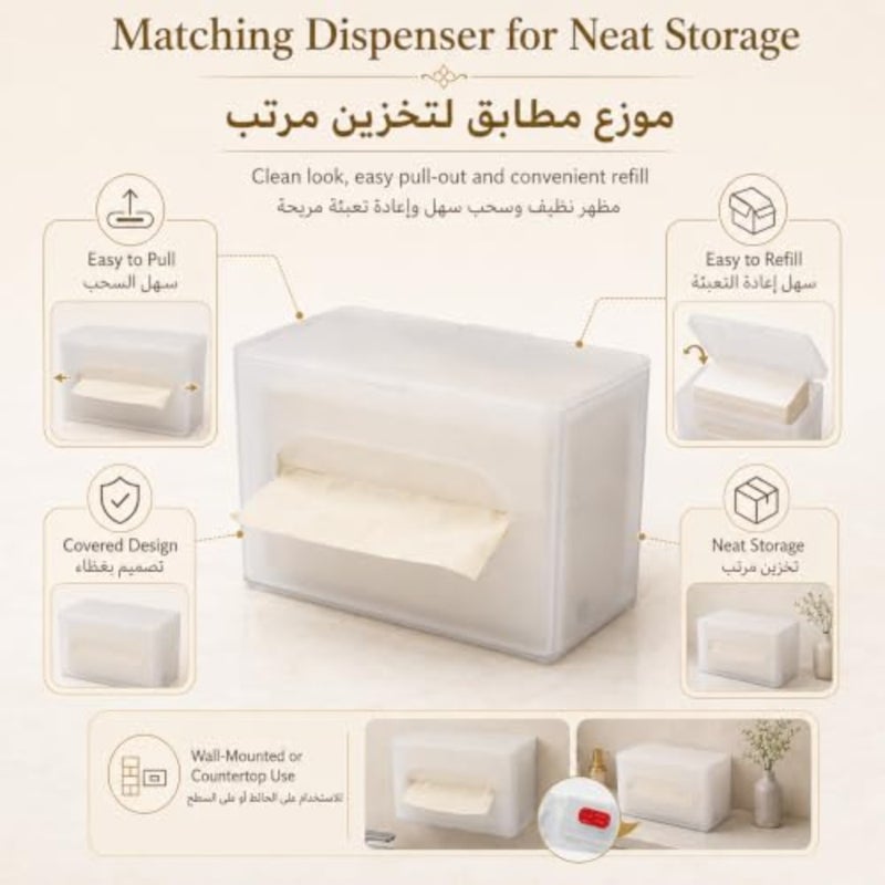 Bamboo Facial Tissue Bulk 3 Ply 110 Count Individual Travel Packs Necessities Bulk 27 Packs with 3 Eco Wall Mounted Dispenser Box Cover Holder - Image 4