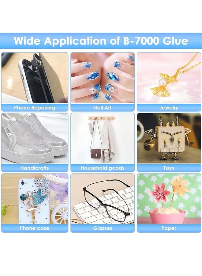 B7000 Rhinestones Glue for Crafts, 110ML Glue of Diamond Jewelry 3.7fl.oz Clear B-7000 Super Jewelry Glue Transparent Industrial Adhesive for Fabric Phone Repair Jewelery Making Crystal Gem - Image 5