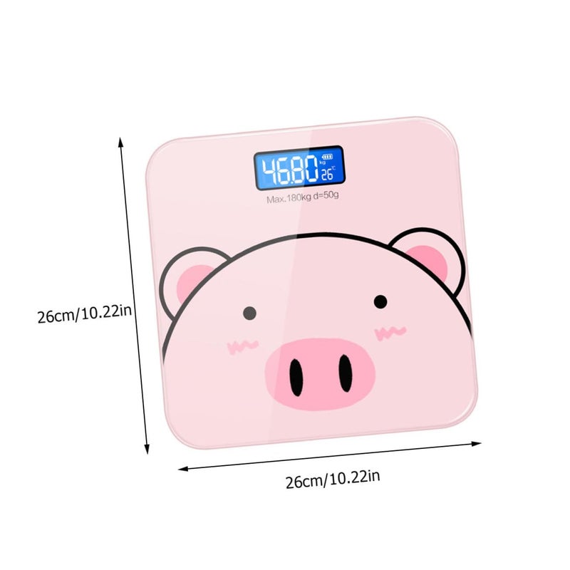 Cartoon Digital Weight Scale USB Rechargeable Tempered Glass High Sensitivity Sensor Accurate Measurement Auto Shut Off - Image 3