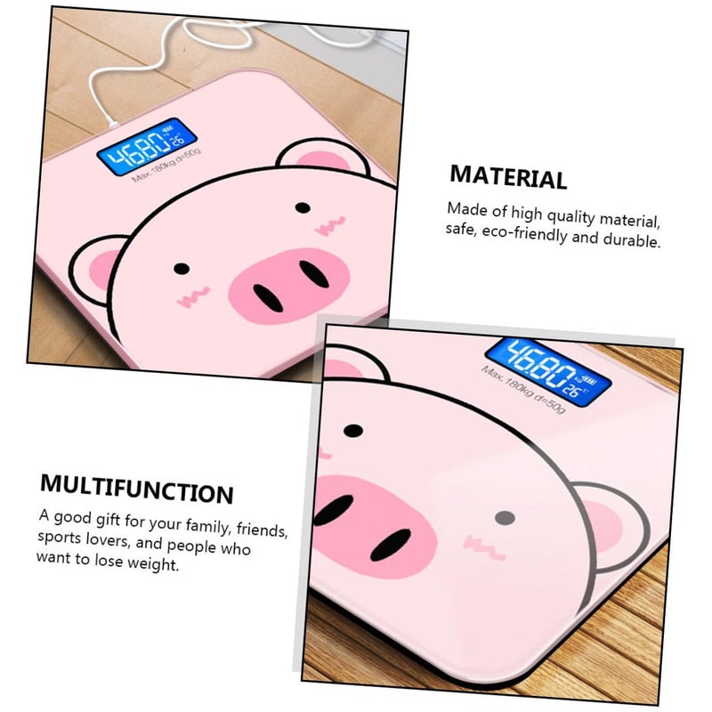 Cartoon Digital Weight Scale USB Rechargeable Tempered Glass High Sensitivity Sensor Accurate Measurement Auto Shut Off - Image 5