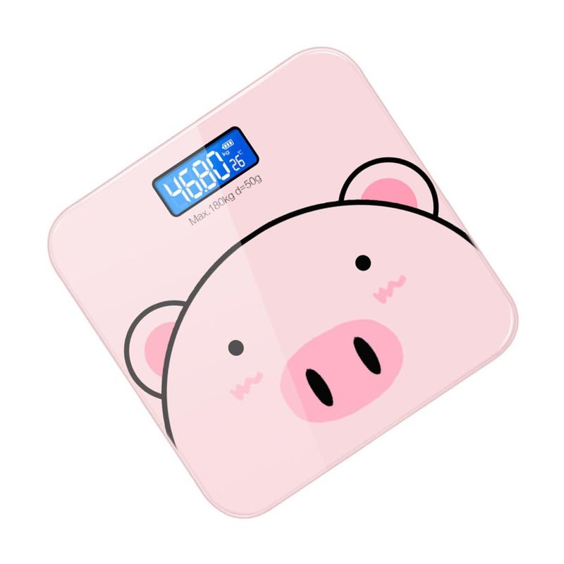 Cartoon Digital Weight Scale USB Rechargeable Tempered Glass High Sensitivity Sensor Accurate Measurement Auto Shut Off - Image 2