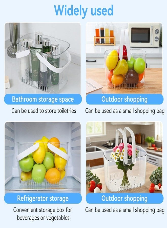 Jwthee Shower Caddy Basket, Plastic Bathroom Shower Caddy with Handle and Drain Holes, Tote Organizer Basket Bin for Dorm Bathroom College Gym, 10.24in*5.9in*5.9in - Image 4
