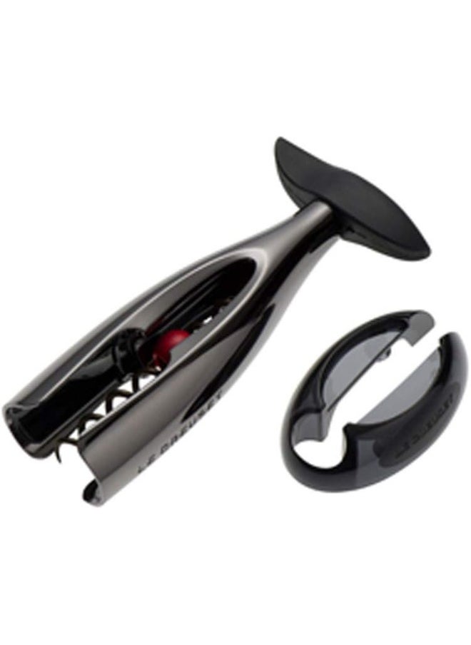 Le Creuset - Le Creuset Wine Opener Foil Remover, 4-Rotary Blade Foil Cutter, Stainless Steel with Black Nickel - Image 1
