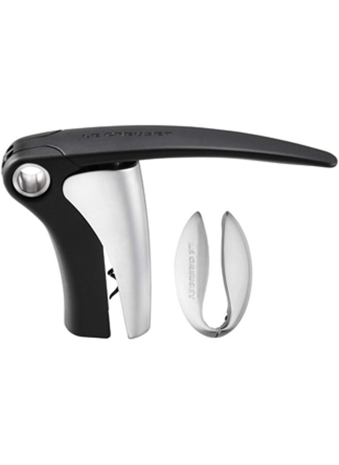 Le Creuset - Le Creuset Wine Opener Foil Remover, 4-Rotary Blade Foil Cutter, Stainless Steel with Black Nickel - Image 1