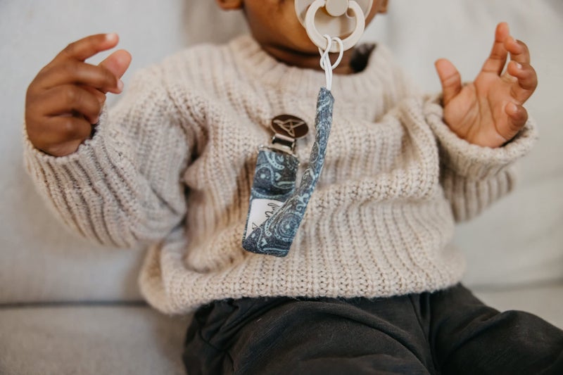 Copper Pearl Pacifier Clip 3-Pack: Premium Knit Binky Clips for Baby Girls and Boys - Stylish Stainless Steel Pacifier Holder Clip - Baby Pacifier Clips for No More Floor Drops - Jo - Image 5