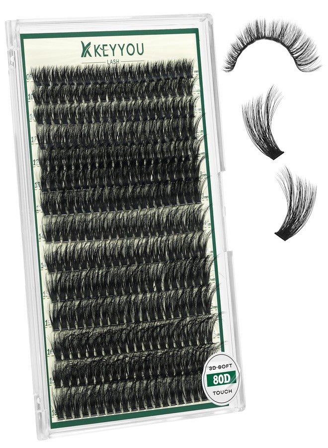 كييو مجموعة رموش KEYYOU LASH ثلاثية الأبعاد، 280 قطعة، 80D، تجعيد D، مزيج من 9-18، رموش فردية، رموش خفيفة، رموش كثيفة، وصلات رموش طبيعية ناعمة يمكنك تركيبها بنفسك (3D-80D-D-9-18MIX) - Image 1