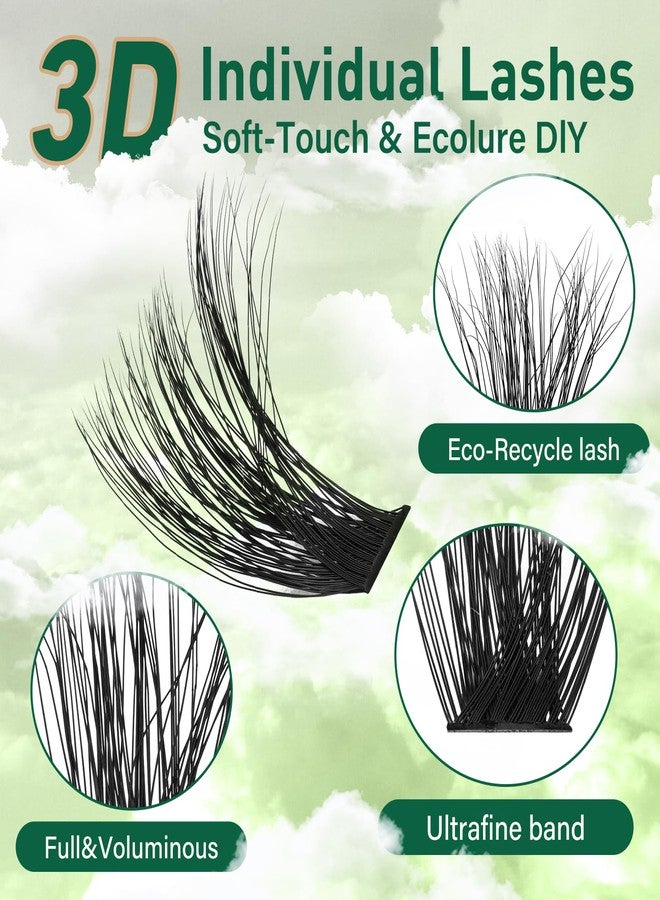 كييو مجموعة رموش KEYYOU LASH ثلاثية الأبعاد، 280 قطعة، 80D، تجعيد D، مزيج من 9-18، رموش فردية، رموش خفيفة، رموش كثيفة، وصلات رموش طبيعية ناعمة يمكنك تركيبها بنفسك (3D-80D-D-9-18MIX) - Image 3