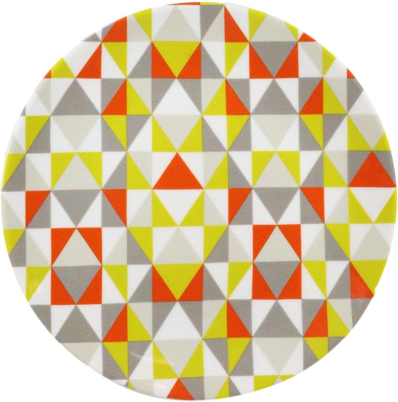 Ebros Gift Frank Lloyd Wright Architecture Colorful Geometry Contemporary Designer 7 D Ceramic Appetizer Or Dessert Plates Pack Of 4 Dinnerware Serveware Textile Taliesin West Line Yellow - Image 5