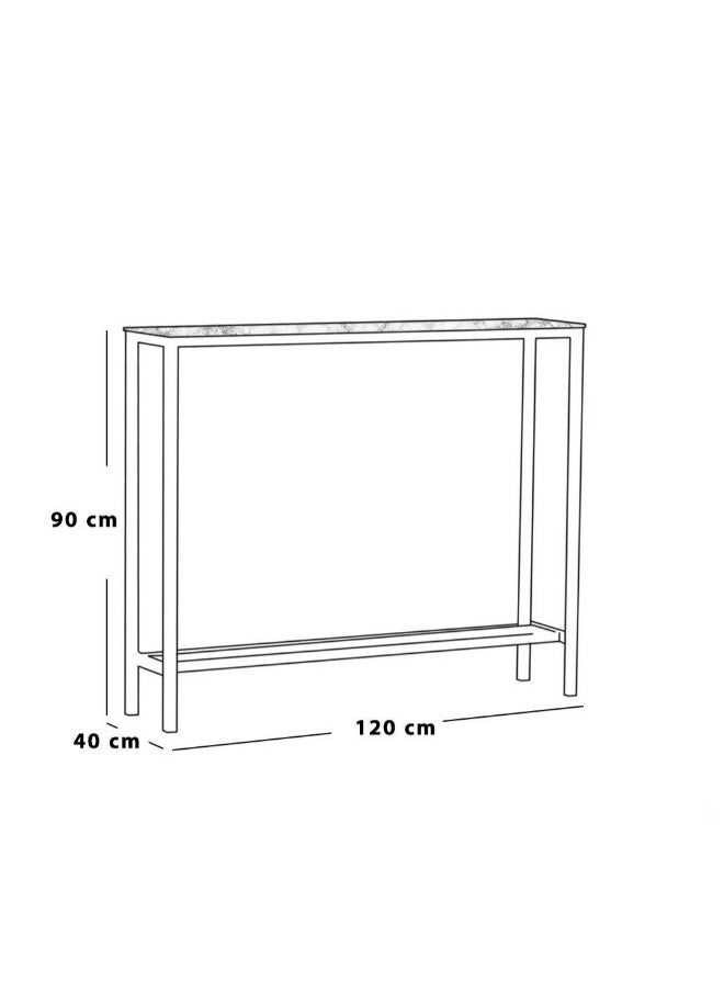 الهوم طاولة مدخل 120x40x90 سم ابيض وبني  - Image 2