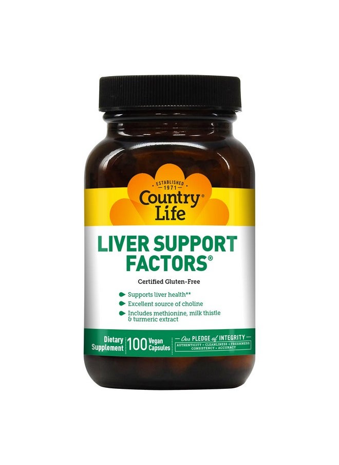 Country Life - Liver Support Factors 100 Vegan Capsules Liver Health Excellent Source Of Choline Glutenfree - Image 1