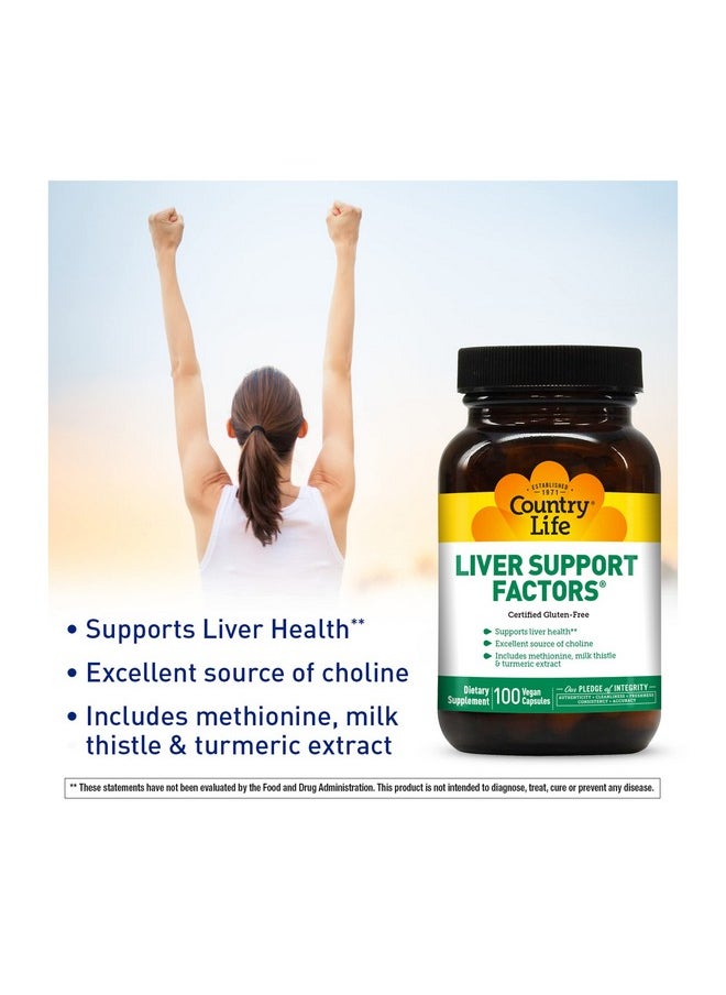 Country Life - Liver Support Factors 100 Vegan Capsules Liver Health Excellent Source Of Choline Glutenfree - Image 1